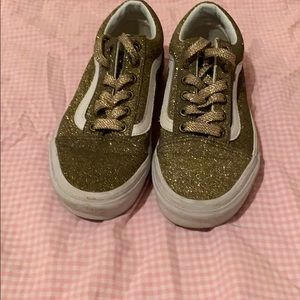 Barely worn sparkly gold vans